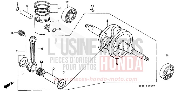 KURBELWELLE/KOLBEN von SCV 100 Lead PEARL MILKEY WHITE (NH162) von 1990